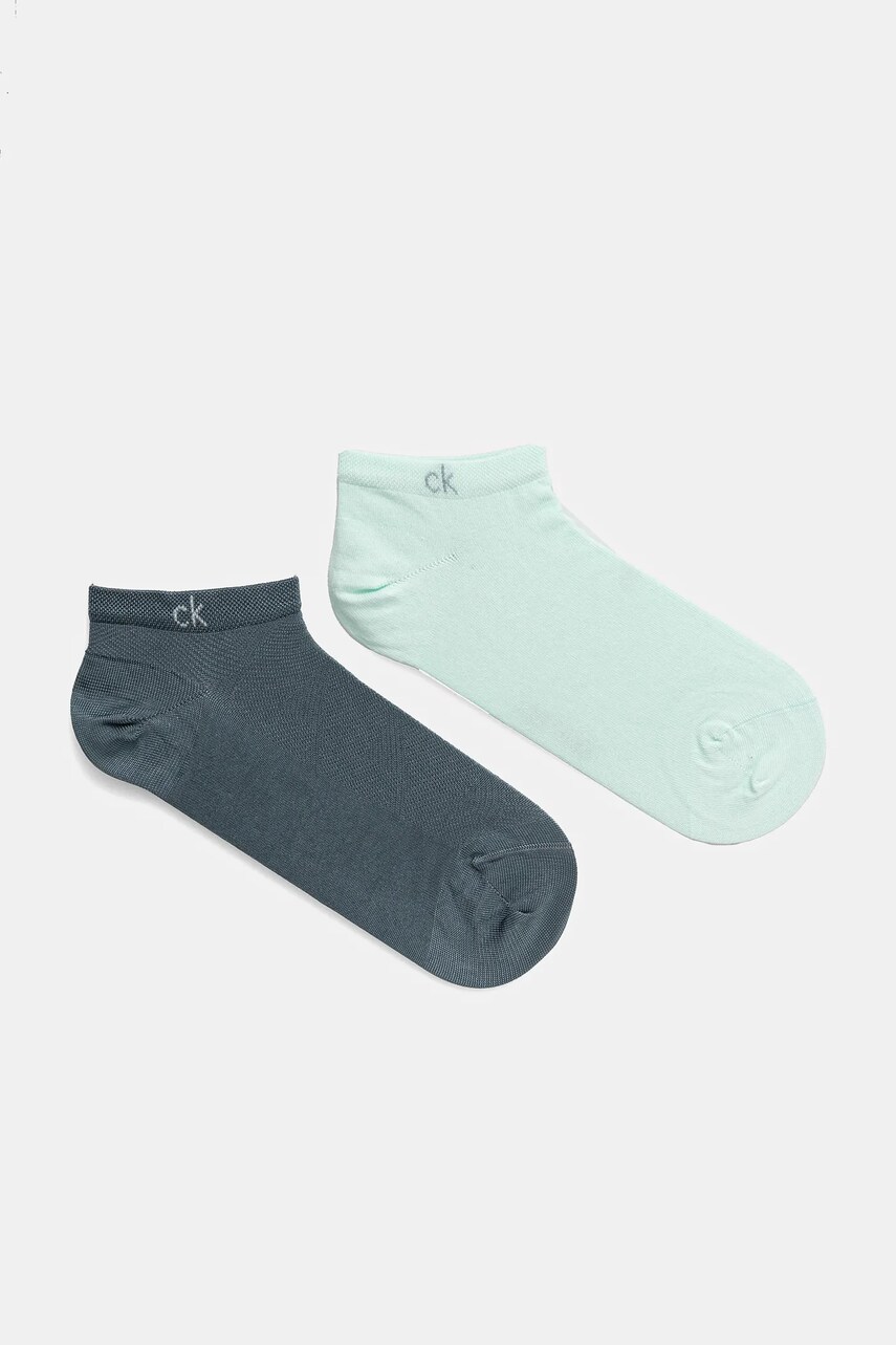 Levně Ponožky Calvin Klein 2-pack dámské, zelená barva, 701231383