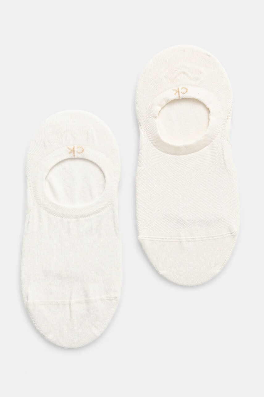 Levně Ponožky Calvin Klein 2-pack dámské, bílá barva, 701232644