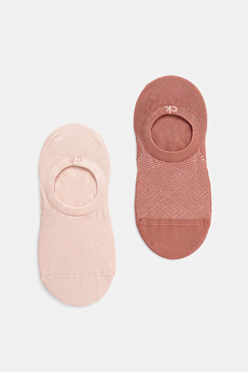 Levně Ponožky Calvin Klein 2-pack dámské, oranžová barva, 701232644