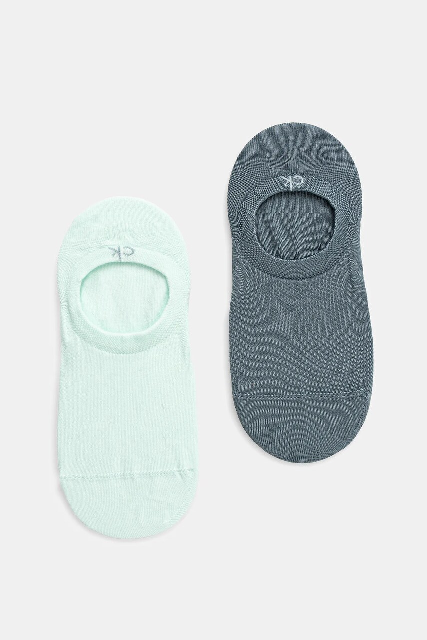 Levně Ponožky Calvin Klein 2-pack dámské, zelená barva, 701232644