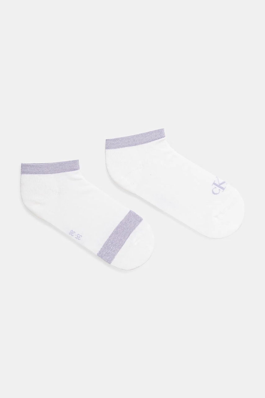 Levně Ponožky Calvin Klein Jeans 2-pack dámské, fialová barva, 701230600