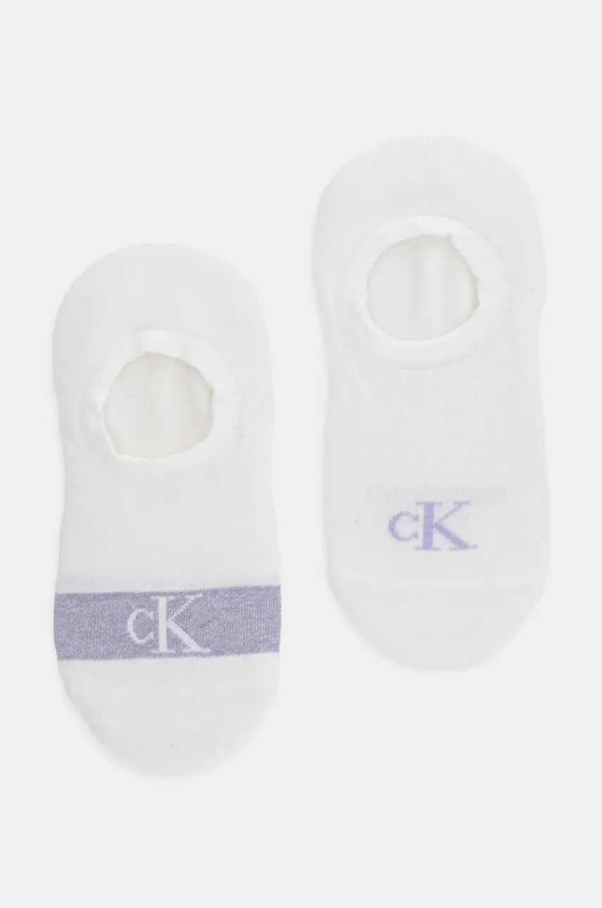Levně Ponožky Calvin Klein Jeans 2-pack dámské, bílá barva, 701230601