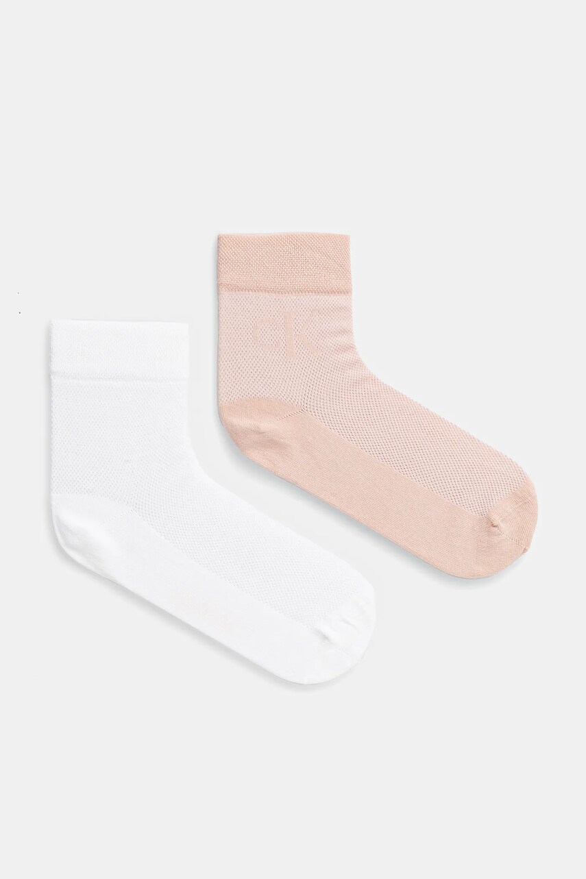 Levně Ponožky Calvin Klein Jeans 2-pack dámské, oranžová barva, 701231400