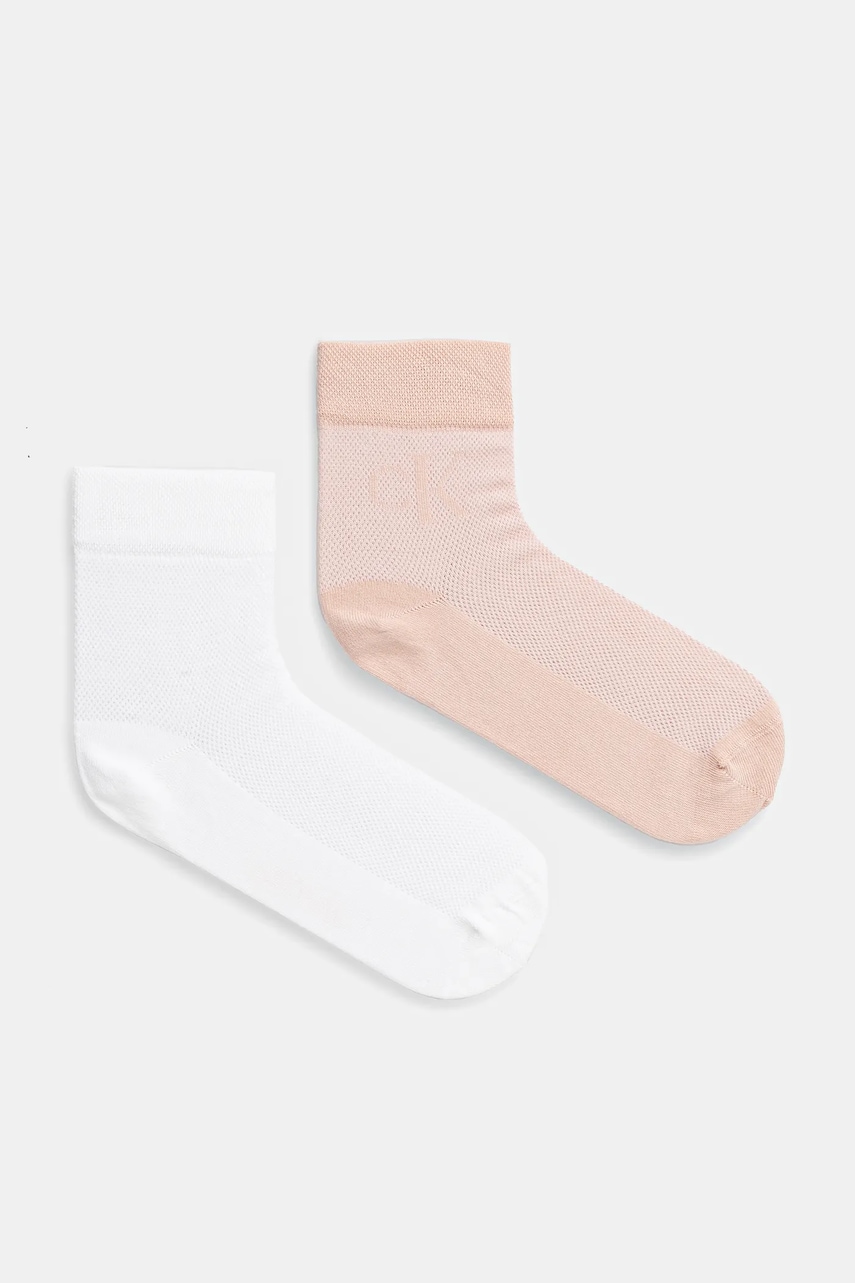 Ponožky Calvin Klein Jeans 2-pack dámské, oranžová barva, 701231400