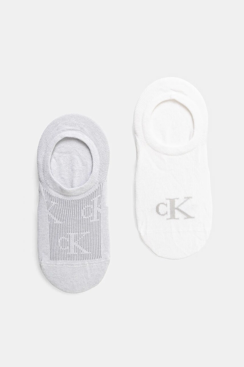 Levně Ponožky Calvin Klein Jeans 2-pack dámské, šedá barva, 701231402