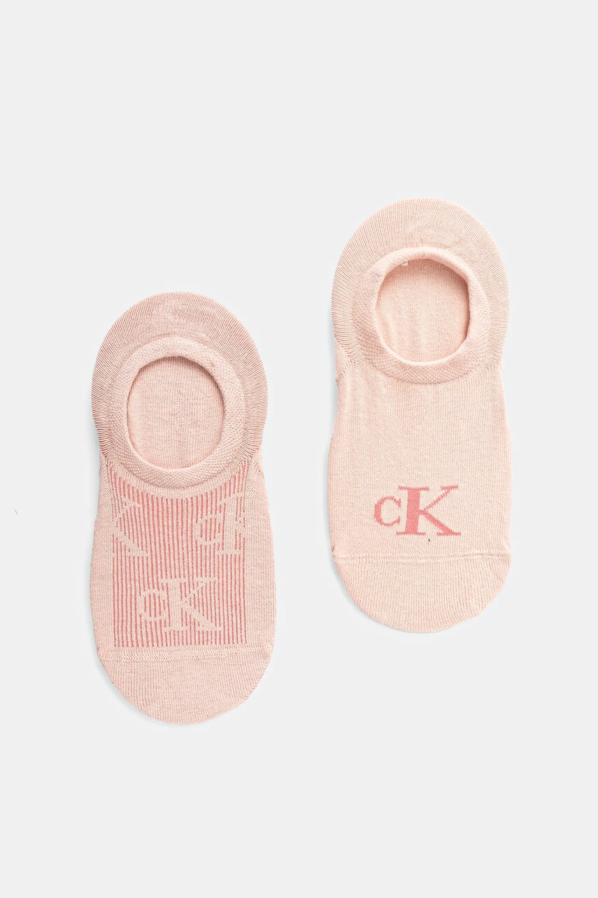 Levně Ponožky Calvin Klein Jeans 2-pack dámské, oranžová barva, 701231402