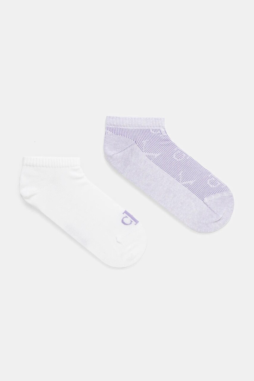 Levně Ponožky Calvin Klein Jeans 2-pack dámské, fialová barva, 701232667