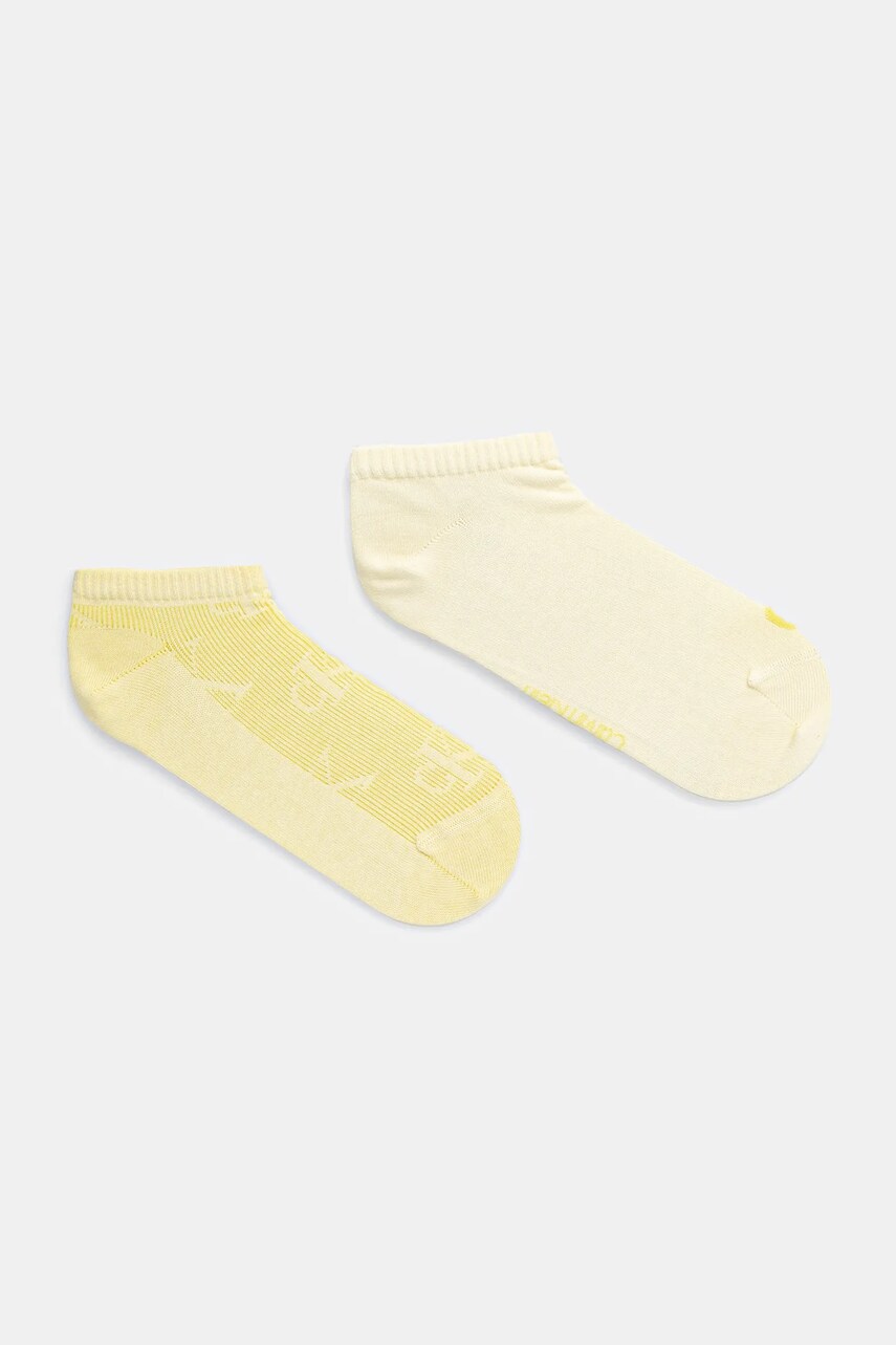 Levně Ponožky Calvin Klein Jeans 2-pack dámské, žlutá barva, 701232667