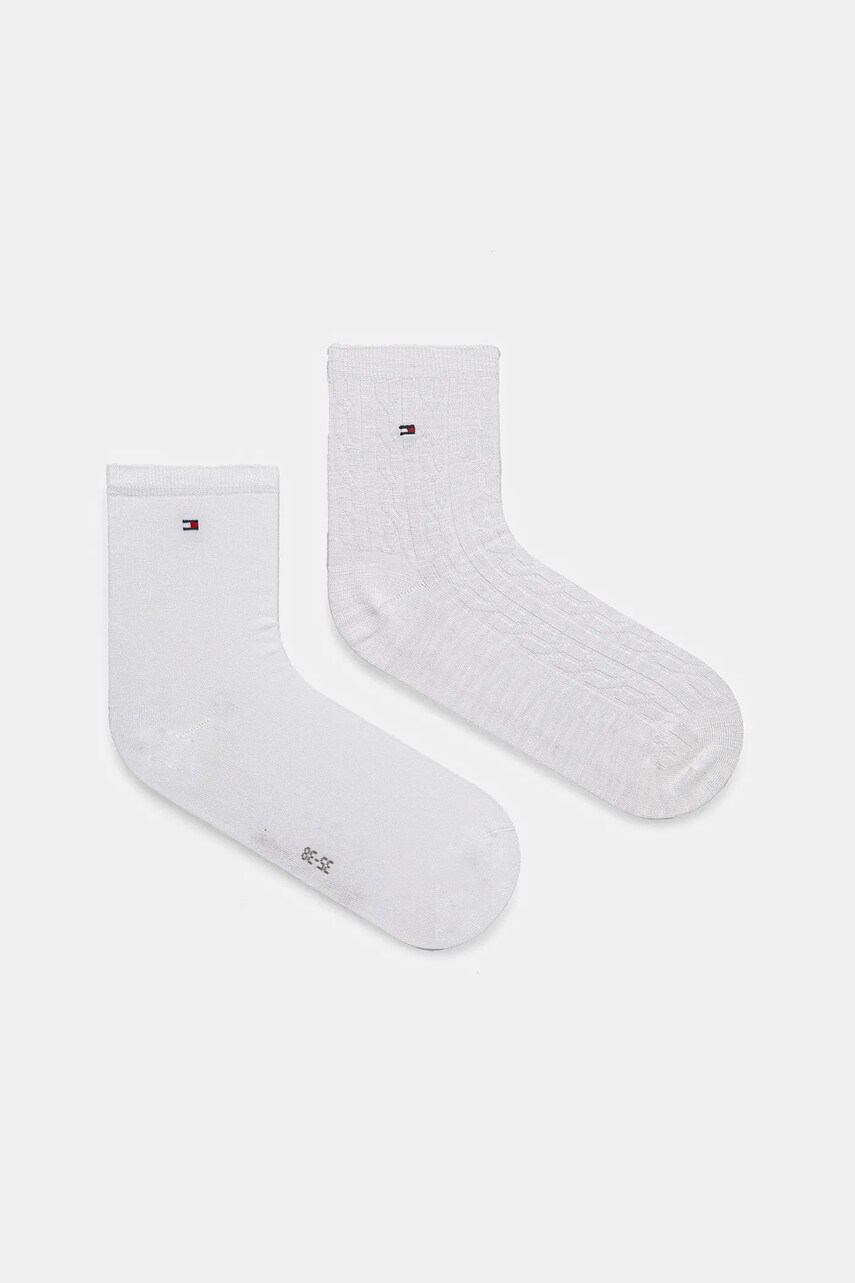 Levně Ponožky Tommy Hilfiger 2-pack dámské, bílá barva, 701232608
