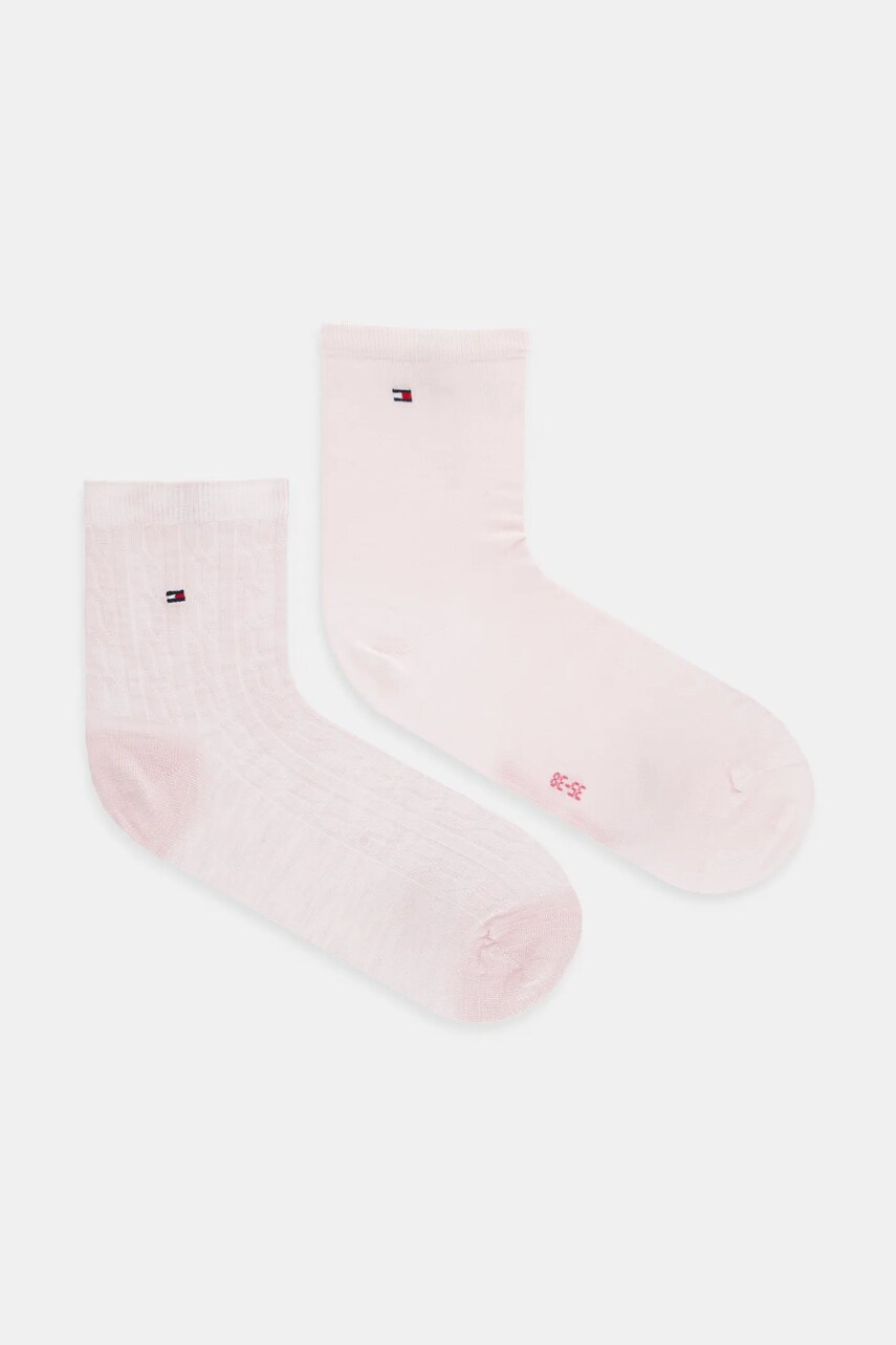 Levně Ponožky Tommy Hilfiger 2-pack dámské, růžová barva, 701232608