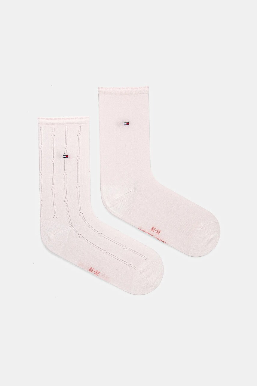 Levně Ponožky Tommy Hilfiger 2-pack dámské, růžová barva, 701232610