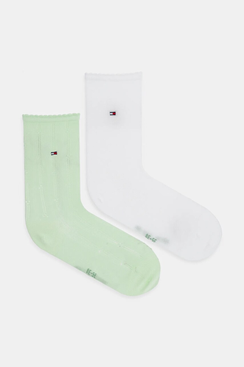 Levně Ponožky Tommy Hilfiger 2-pack dámské, zelená barva, 701232610