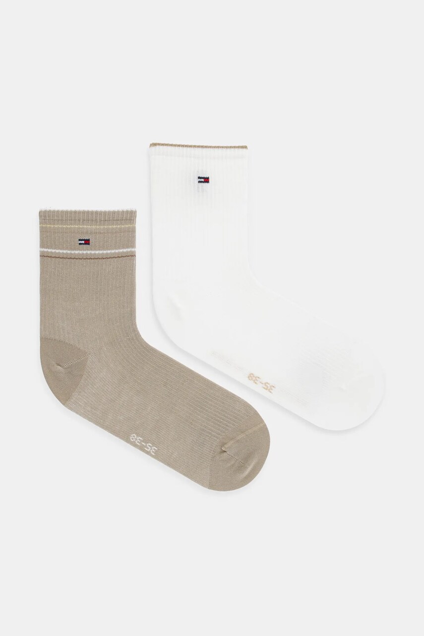 Levně Ponožky Tommy Hilfiger 2-pack dámské, béžová barva, 701232614