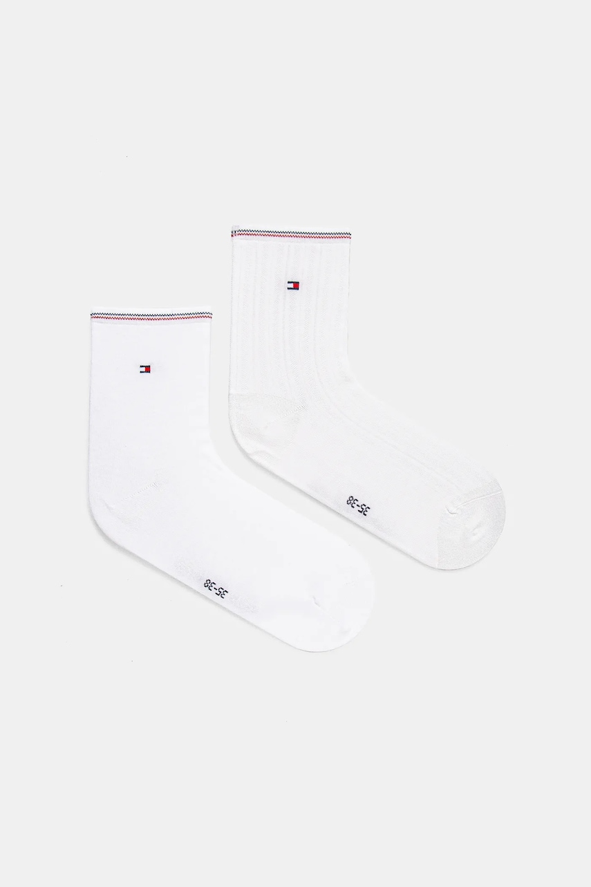 Levně Ponožky Tommy Hilfiger 2-pack dámské, bílá barva, 701232974