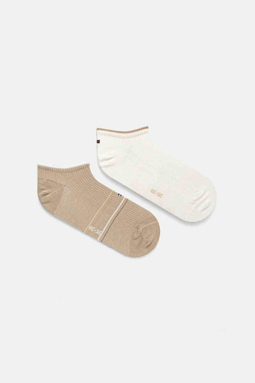 Levně Ponožky Tommy Hilfiger 2-pack dámské, béžová barva, 701232978