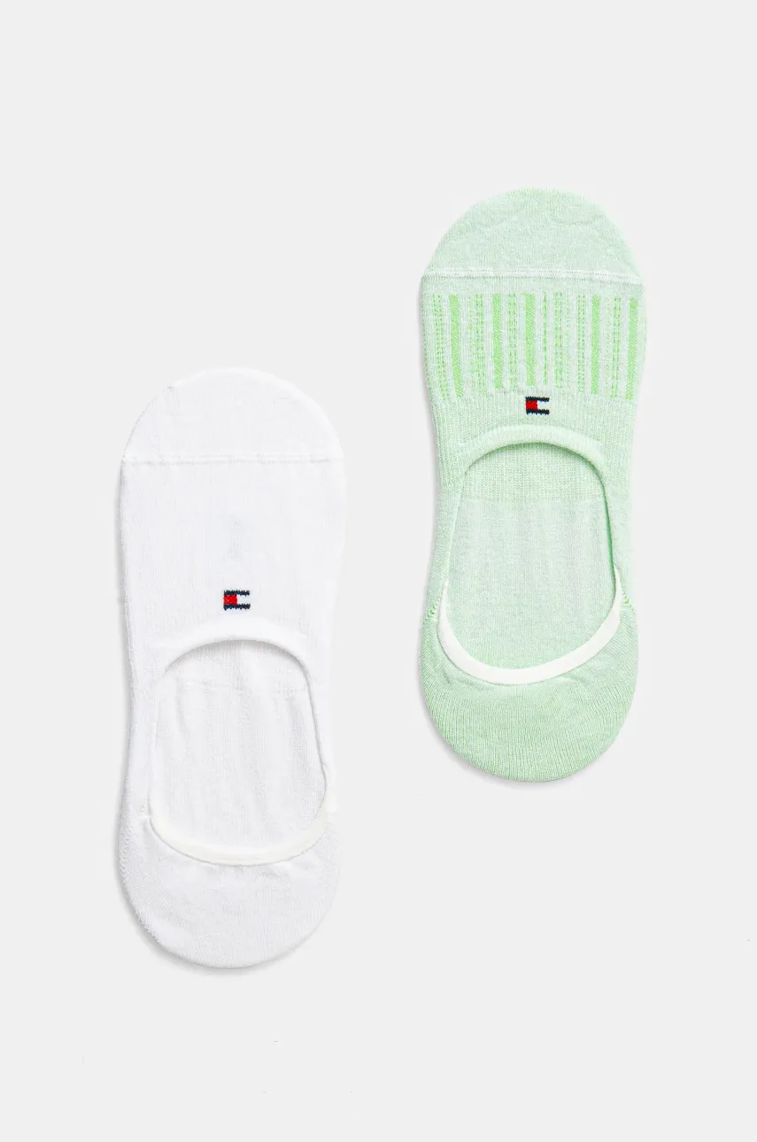 Levně Ponožky Tommy Hilfiger 2-pack dámské, zelená barva, 701232981