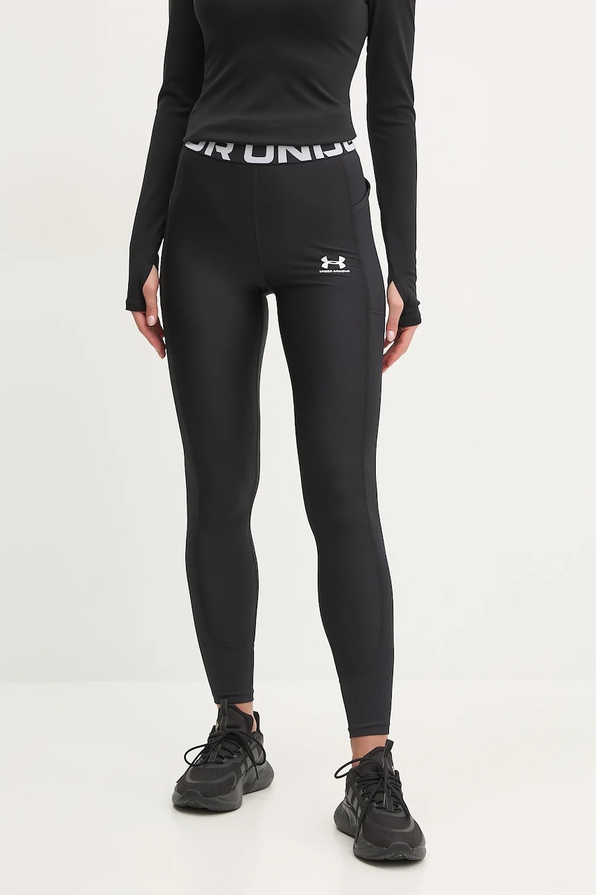 Under Armour leggins de antrenament HotGear culoarea negru, cu imprimeu, 1388693