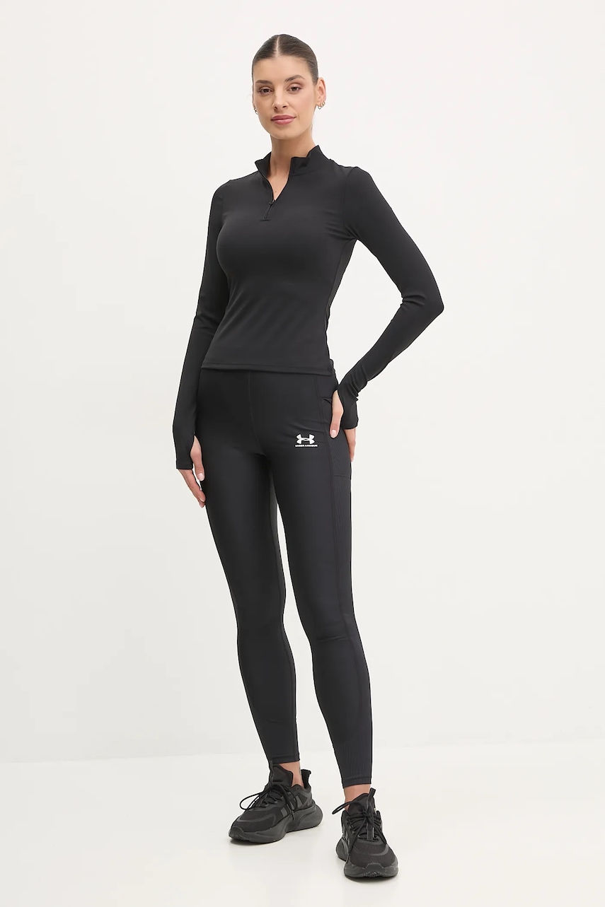 Тренировочные леггинсы Under Armour HotGear цвет чёрный с принтом 1388693 Тренировочные леггинсы Under Armour HotGear цвет чёрный с принтом 1388693