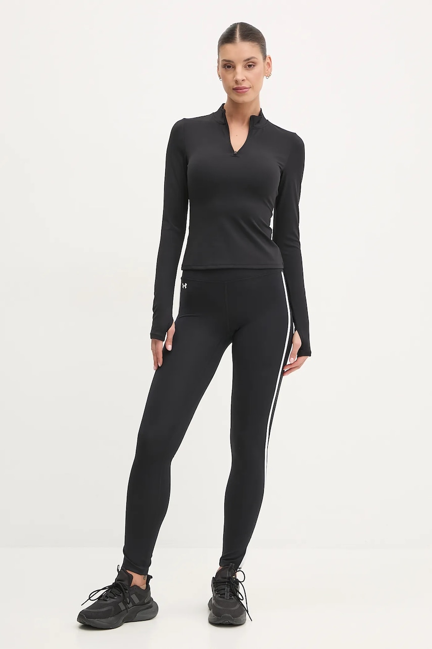 Тренировочные леггинсы Under Armour Motion Piped цвет чёрный с аппликацией 1389793 Тренировочные леггинсы Under Armour Motion Piped цвет чёрный с аппликацией 1389793