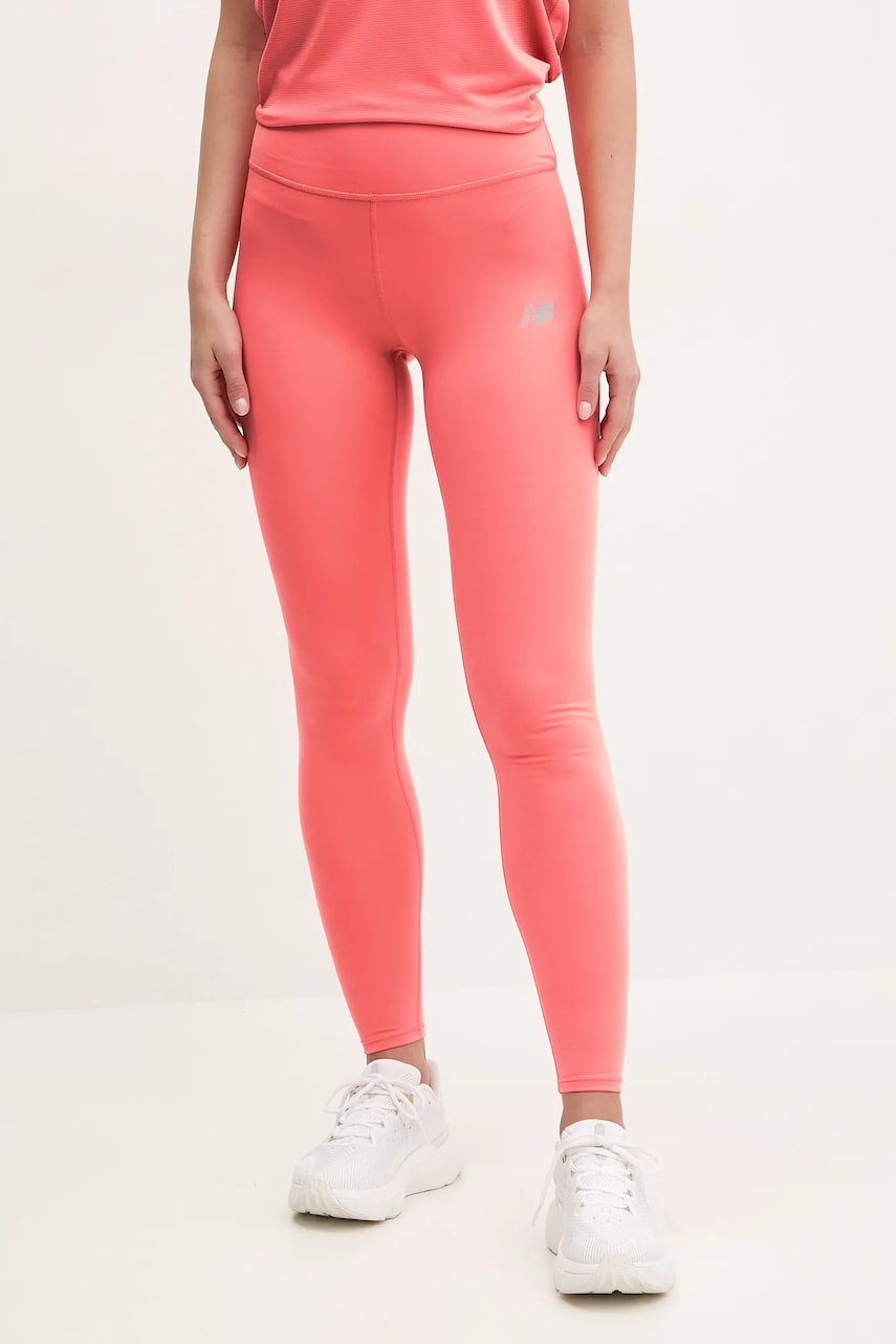 Levně Tréninkové legíny New Balance Harmony oranžová barva, hladké, WP51126DTR
