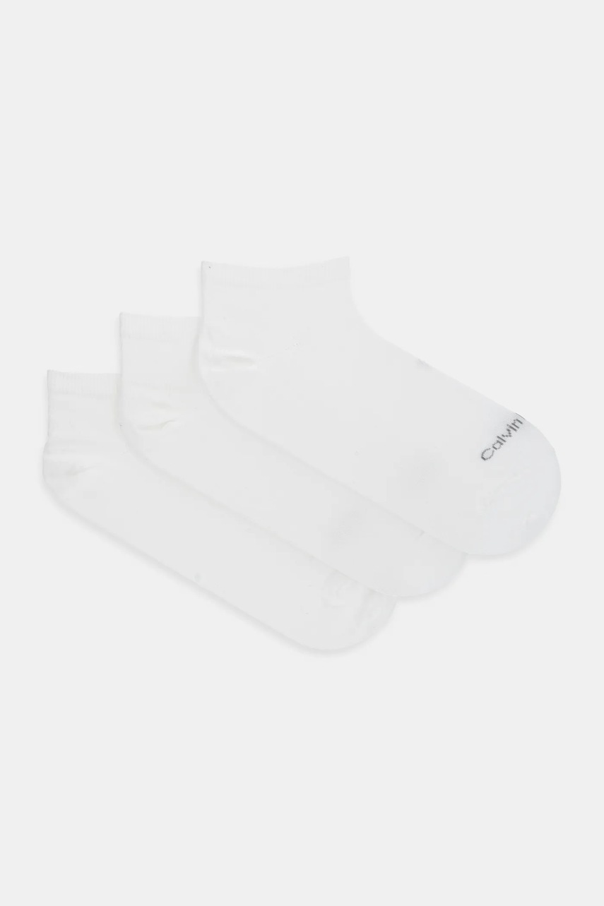 Levně Ponožky Calvin Klein 3-pack dámské, bílá barva, 701233833