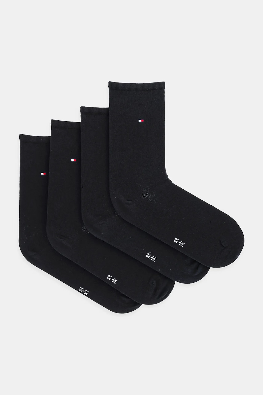 Levně Ponožky Tommy Hilfiger 4-pack dámské, černá barva, 701219560