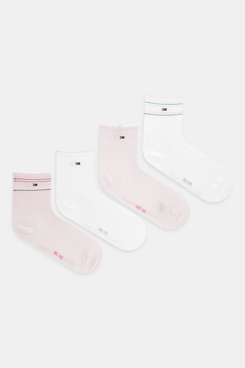 Levně Ponožky Tommy Hilfiger 4-pack dámské, růžová barva, 701235888