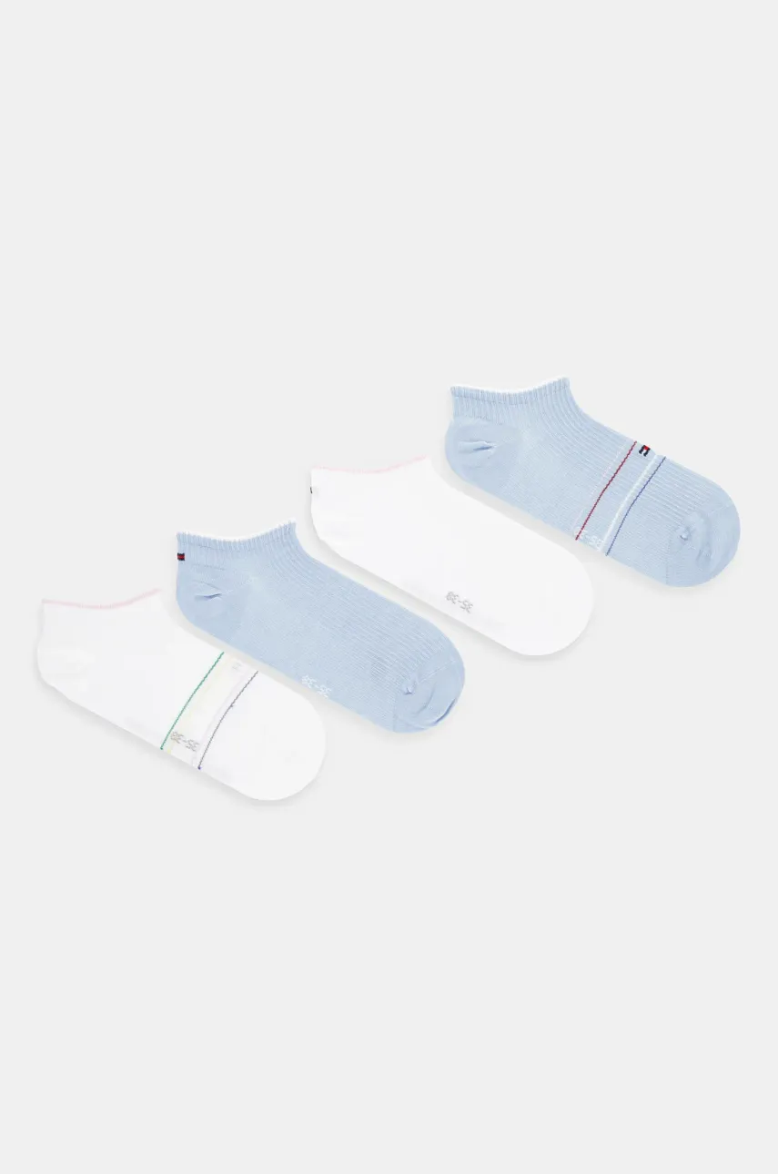 Levně Ponožky Tommy Hilfiger 4-pack dámské, bílá barva, 701235889