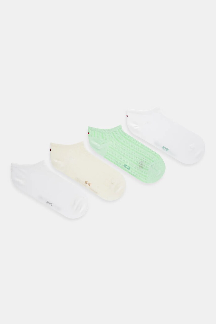 Levně Ponožky Tommy Hilfiger 4-pack dámské, zelená barva, 701235891