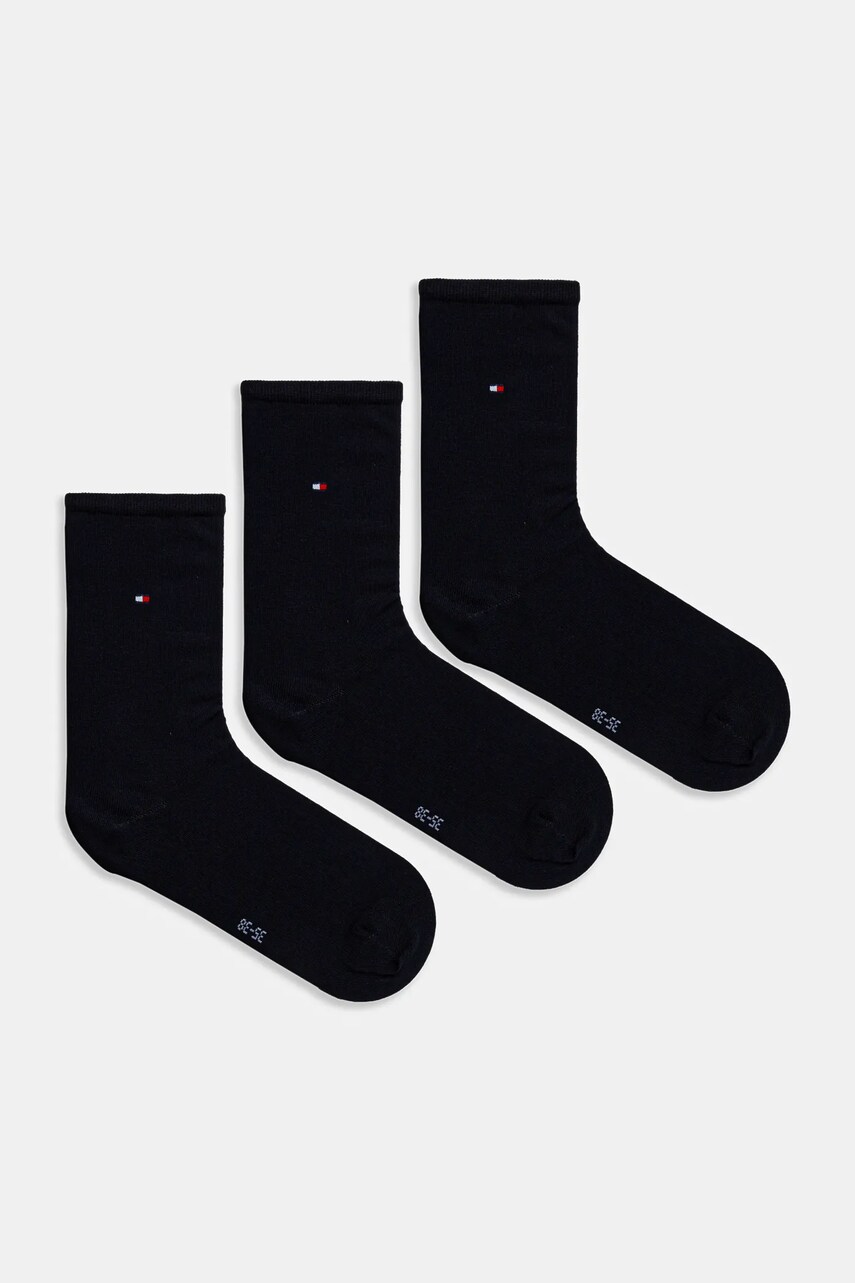 Levně Ponožky Tommy Hilfiger 3-pack dámské, tmavomodrá barva, 701233828