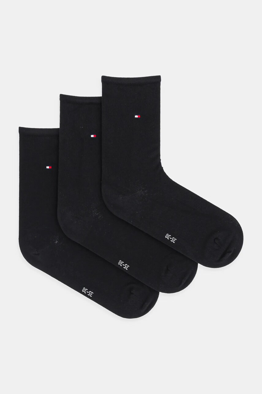 Levně Ponožky Tommy Hilfiger 3-pack dámské, černá barva, 701233828