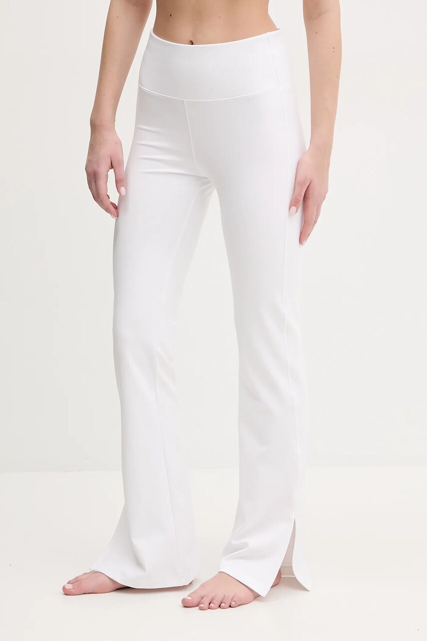 Casall jambiere de yoga Grace Flare culoarea alb, neted, 25059