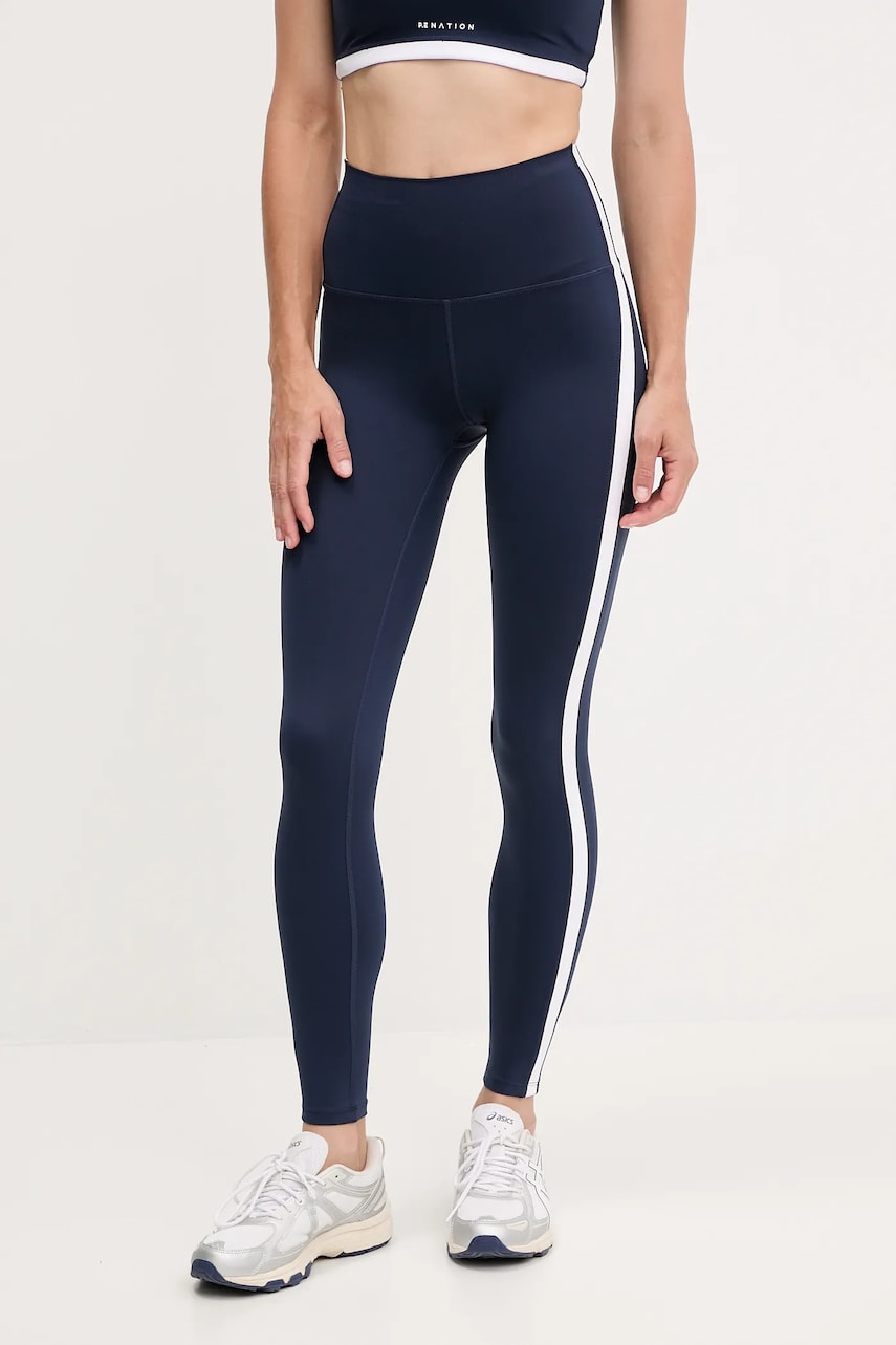 P.E Nation leggins de antrenament Highgate culoarea bleumarin, cu imprimeu, 252G089