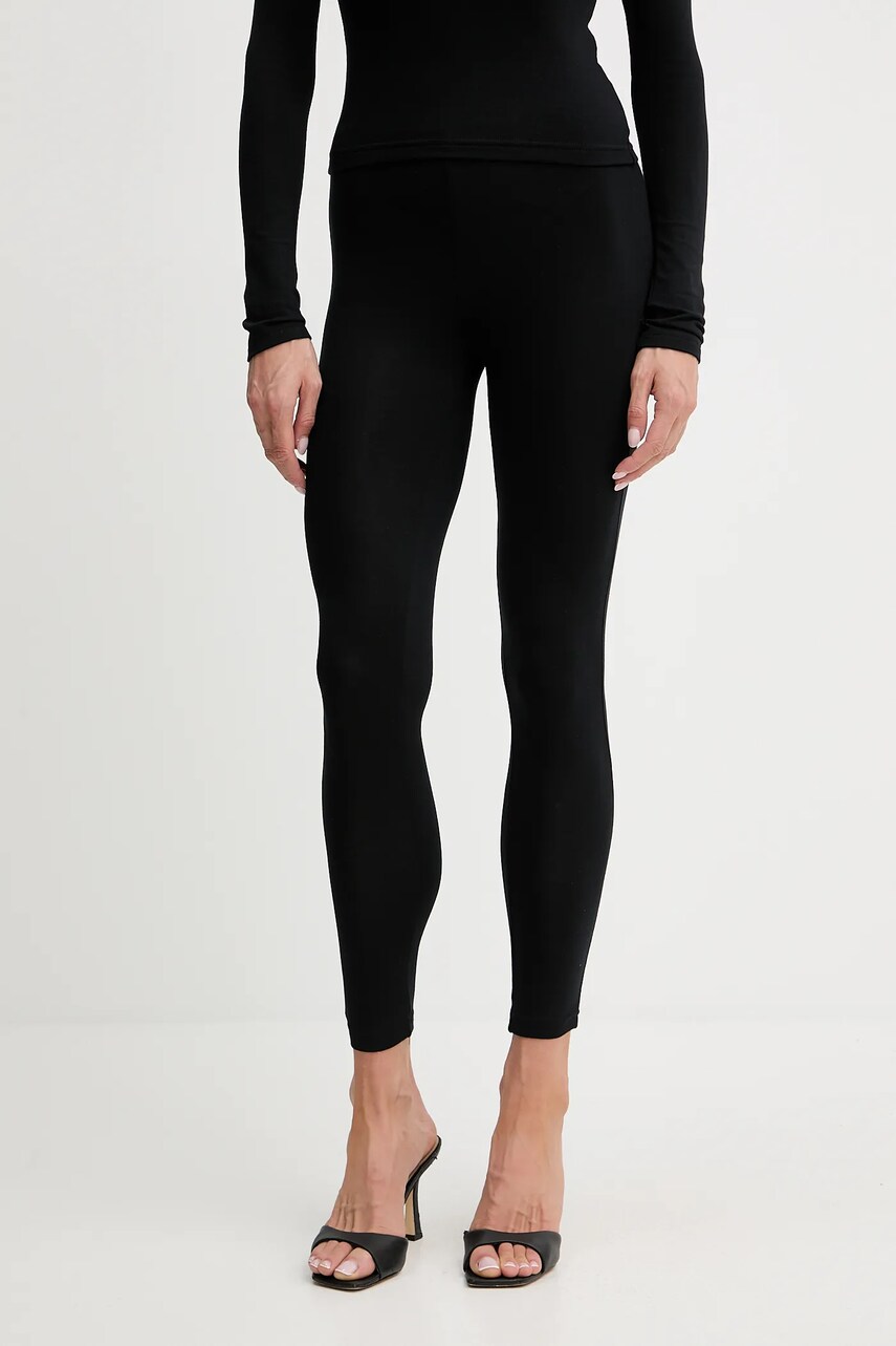 La Mania pantaloni culoarea negru, uni, TONIC.LEGGINSY