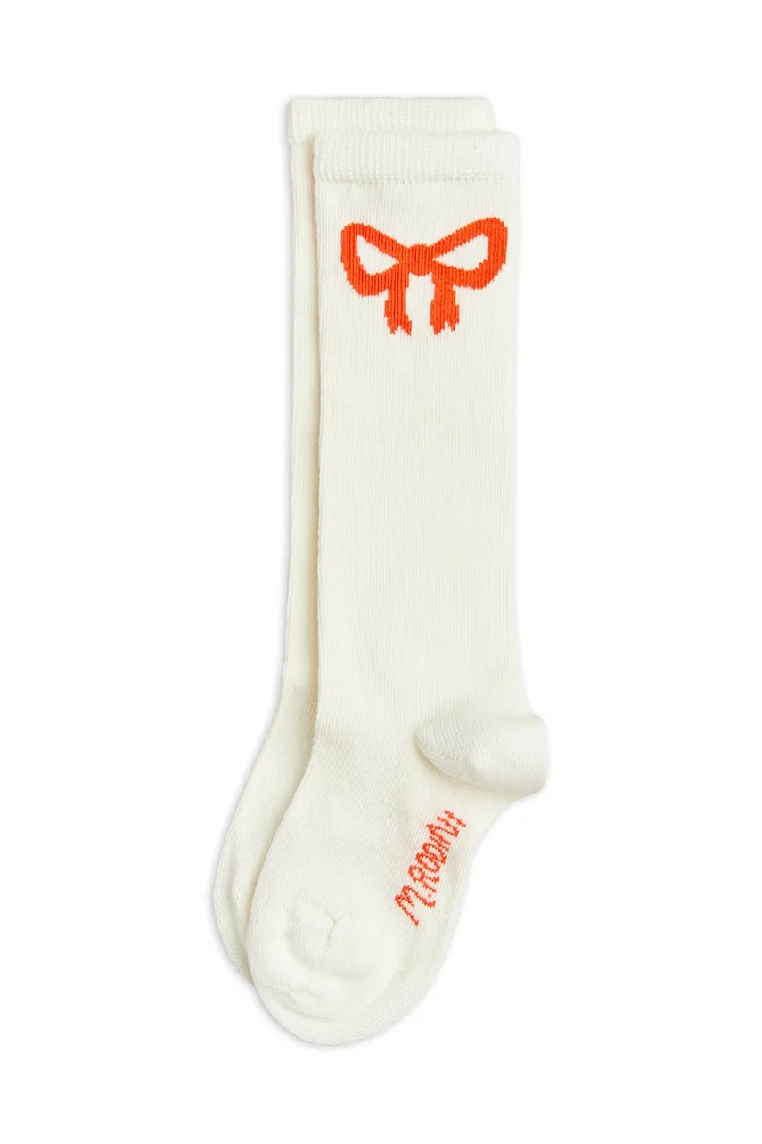 Mini Rodini sosete copii Bow culoarea bej, 2516010511 Mini Rodini sosete copii Bow culoarea bej, 2516010511