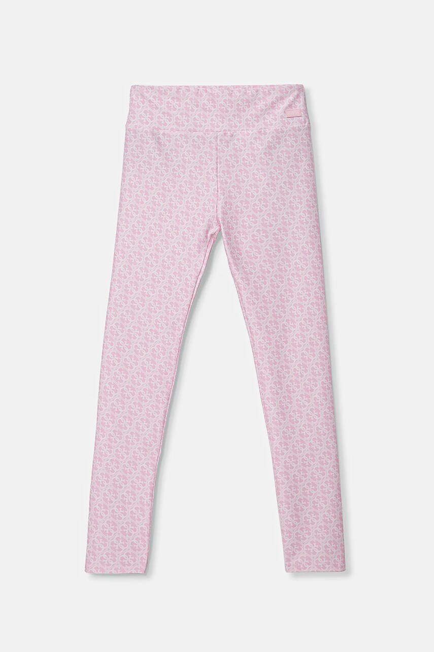 Levně Dětské legíny Guess růžová barva, vzorované, J5RB03 MC01P