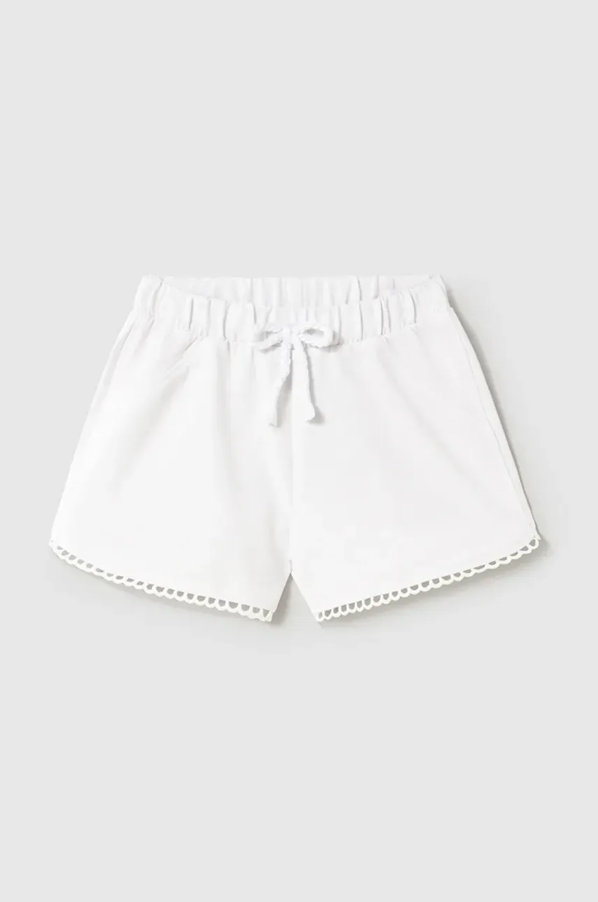 Mayoral pantaloni scurți din bumbac pentru bebeluși culoarea alb, neted, 603 Mayoral pantaloni scurți din bumbac pentru bebeluși culoarea alb, neted, 603