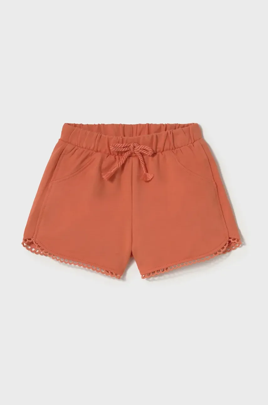 Mayoral pantaloni scurți din bumbac pentru bebeluși culoarea portocaliu, neted, 603 Mayoral pantaloni scurți din bumbac pentru bebeluși culoarea portocaliu, neted, 603