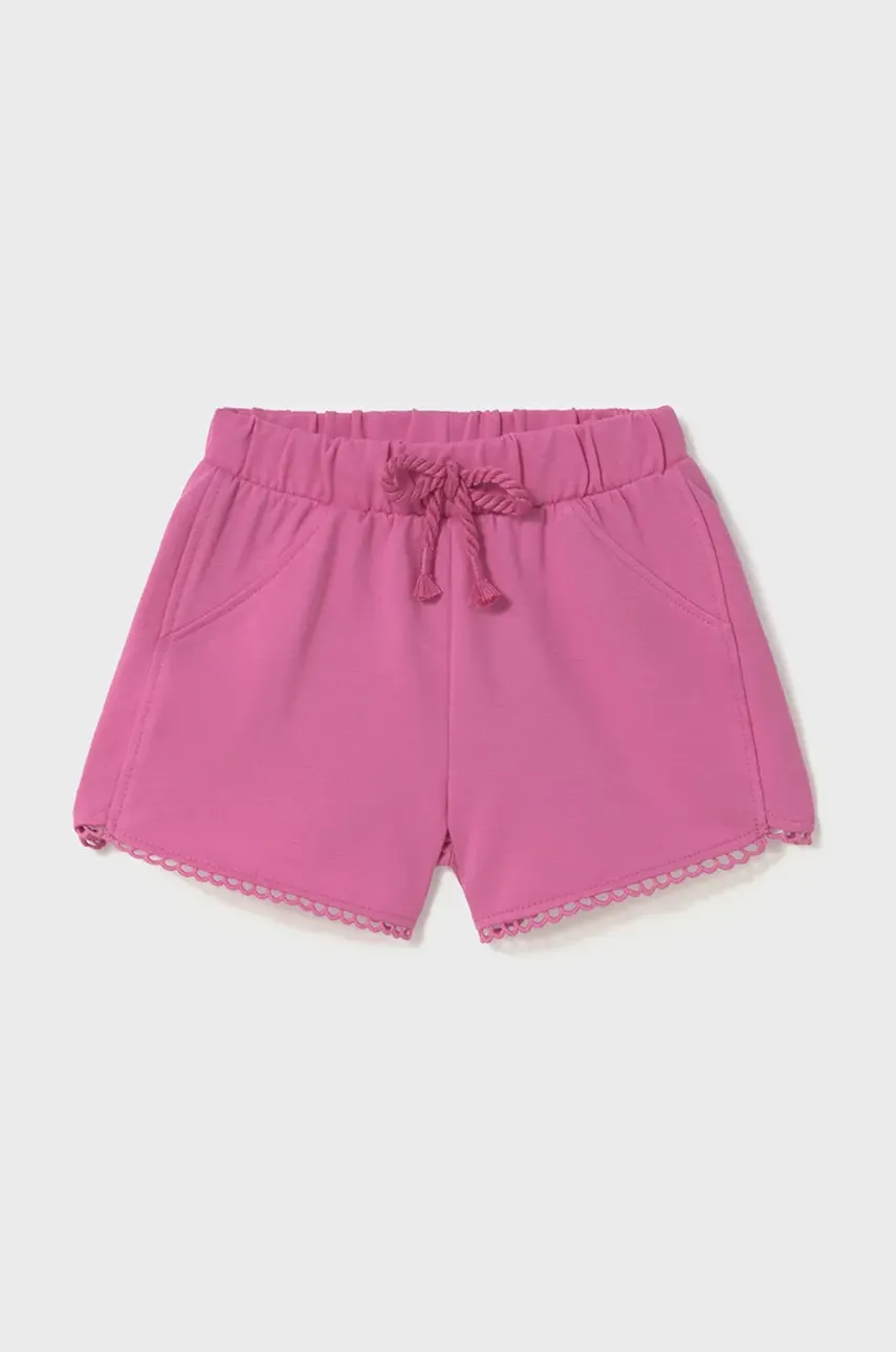 Mayoral pantaloni scurți din bumbac pentru bebeluși culoarea roz, neted, 603 Mayoral pantaloni scurți din bumbac pentru bebeluși culoarea roz, neted, 603