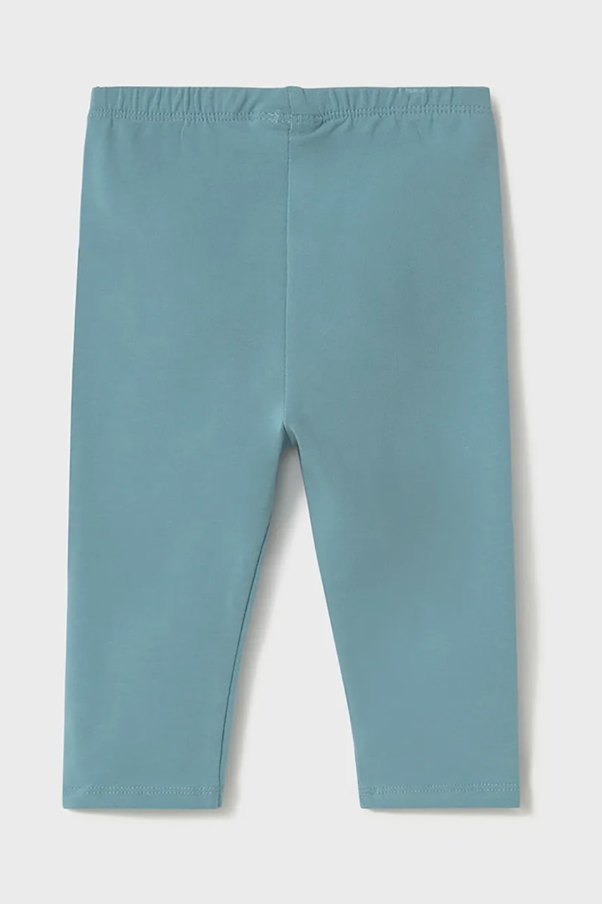 Детские хлопковые леггинсы Mayoral цвет бирюзовый однотонные 703 Детские хлопковые леггинсы Mayoral цвет бирюзовый однотонные 703