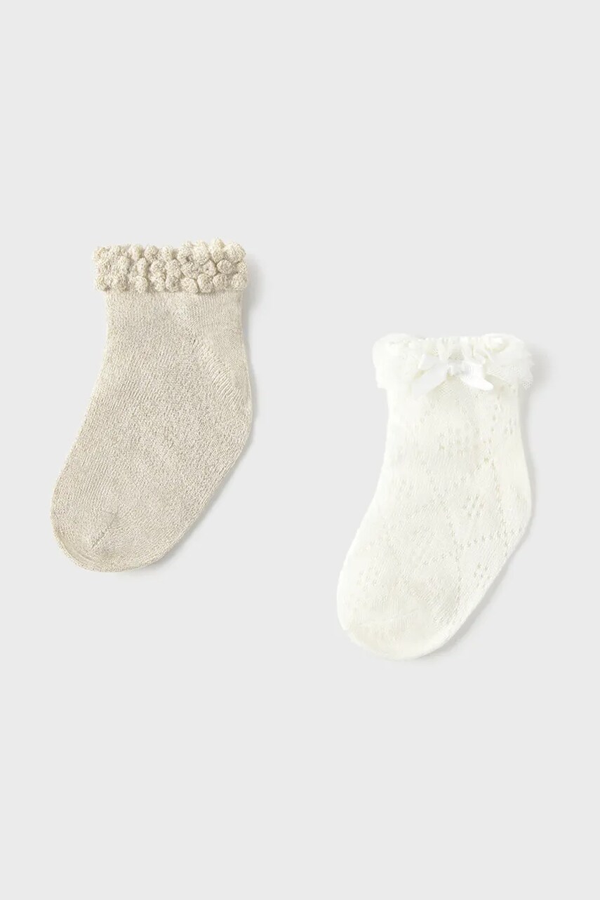 Dětské ponožky Mayoral 2-pack béžová barva, 10872