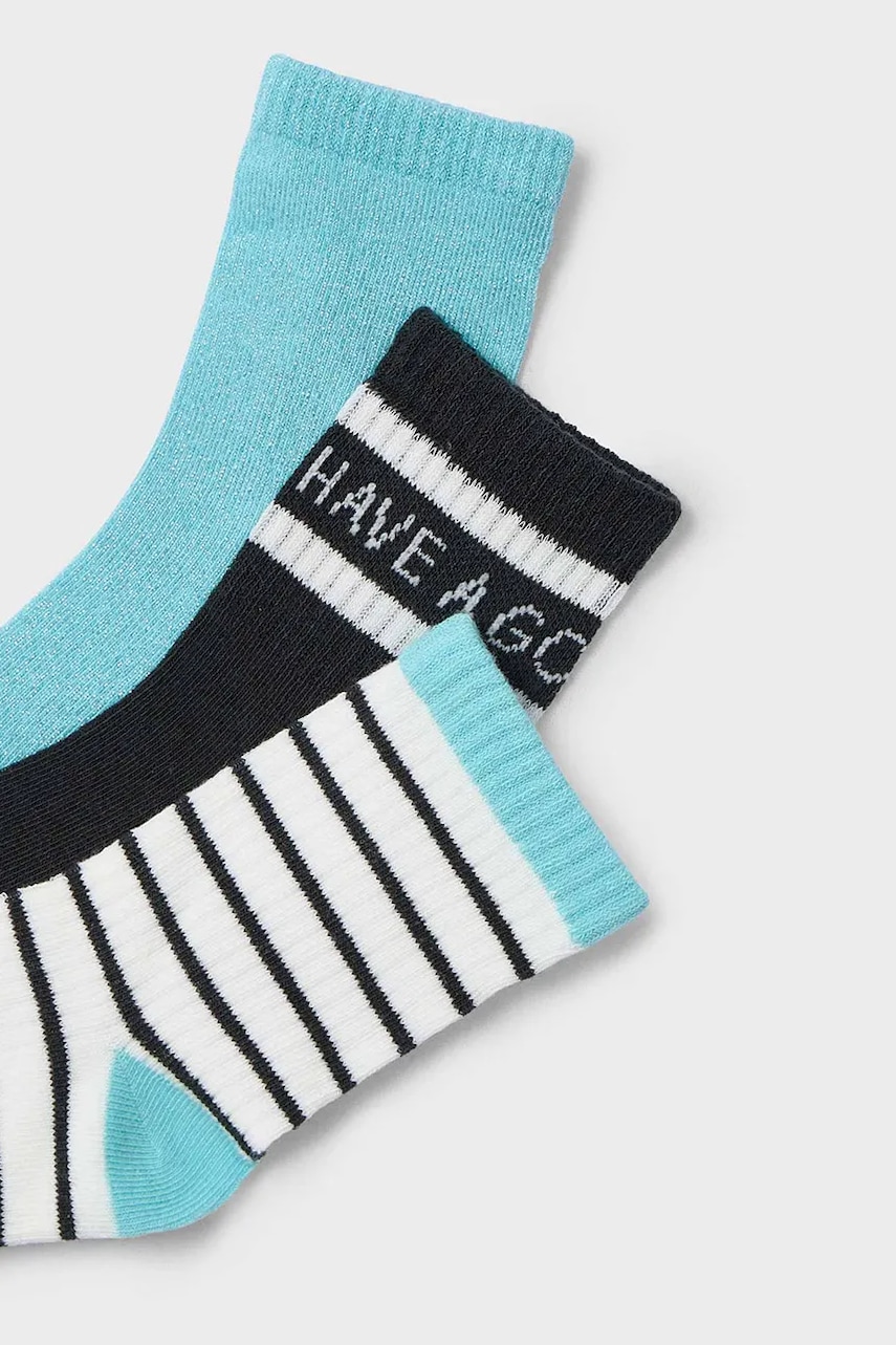 Детские носки Mayoral 3 шт цвет бирюзовый 10914 Детские носки Mayoral 3 шт цвет бирюзовый 10914