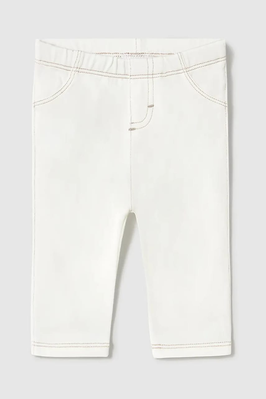 Mayoral Newborn leggins bebe culoarea alb, neted, 1759