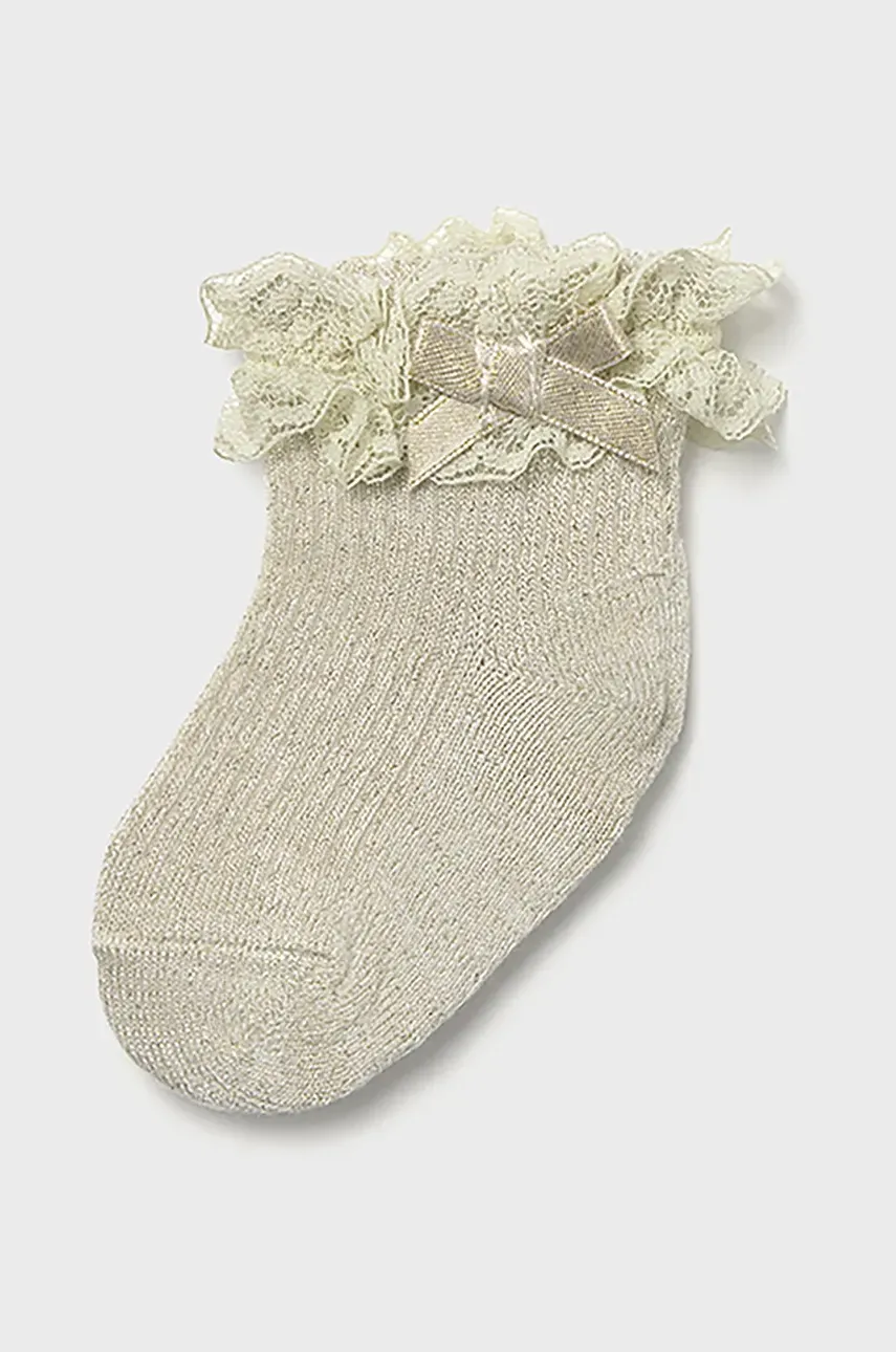 Dětské ponožky Mayoral Newborn zlatá barva, 9868