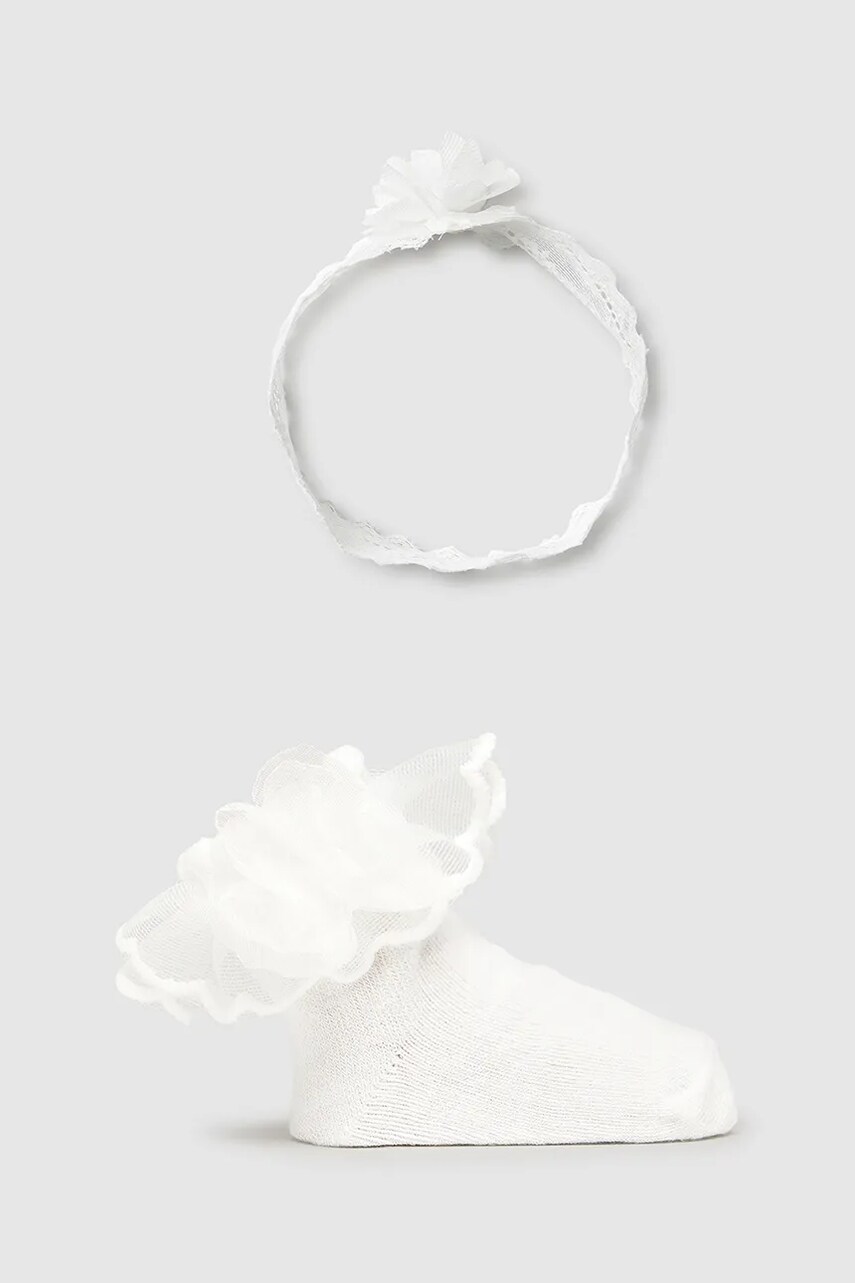 Mayoral Newborn sosete bebe culoarea alb, 9869
