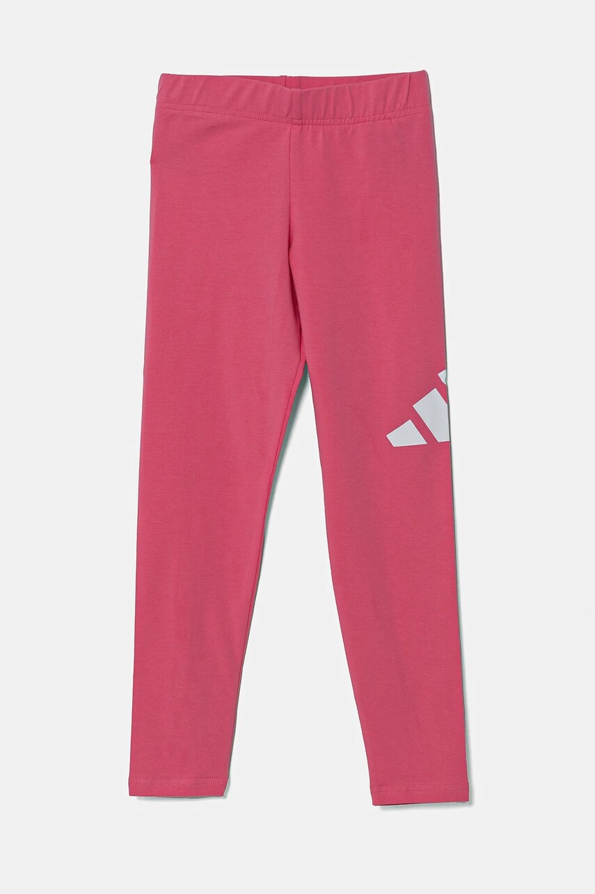 Levně Dětské legíny adidas růžová barva, s potiskem, JE1396