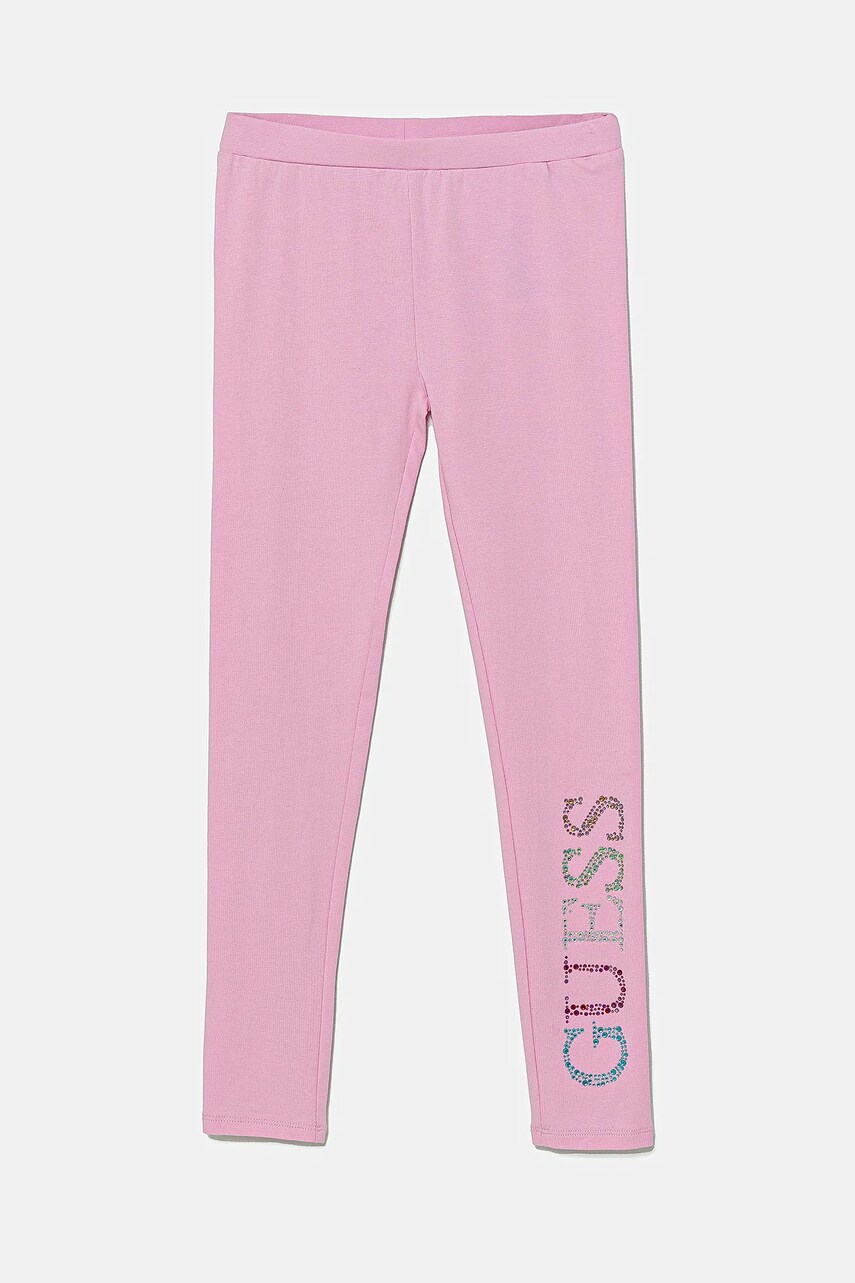 Levně Dětské legíny Guess růžová barva, s aplikací, J4GB10 J1314