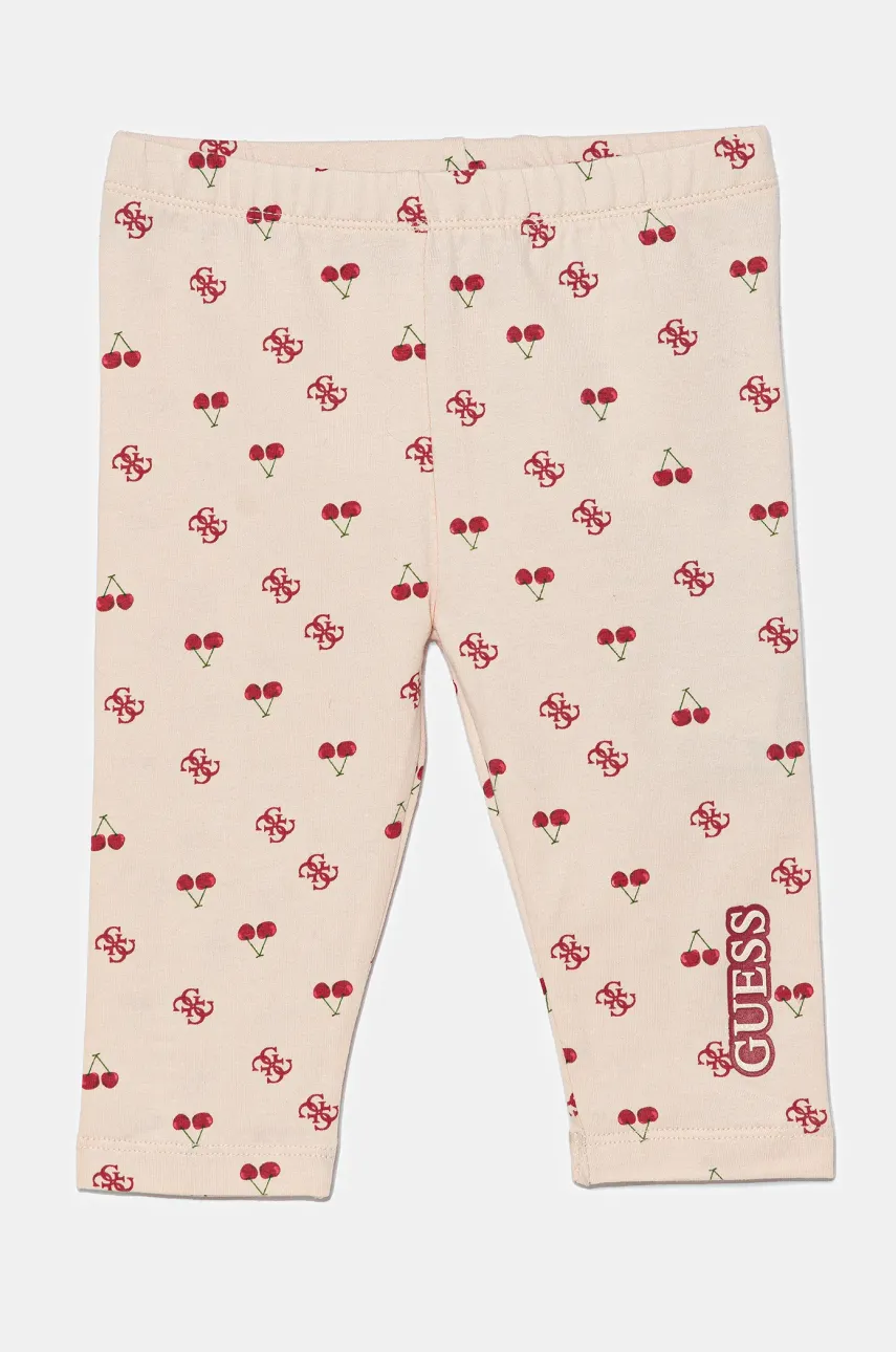 Levně Dětské legíny Guess béžová barva, vzorované, K5GB00 J1314