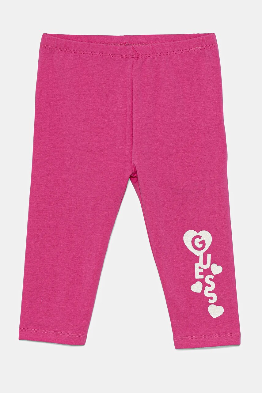 Levně Dětské legíny Guess růžová barva, s potiskem, K5GB03 J1314