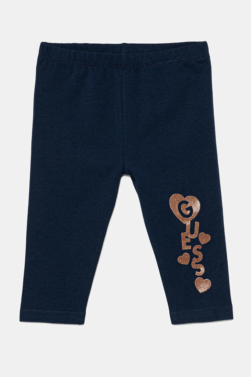 Levně Dětské legíny Guess tmavomodrá barva, s potiskem, K5GB03 J1314